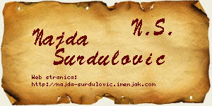 Najda Surdulović vizit kartica